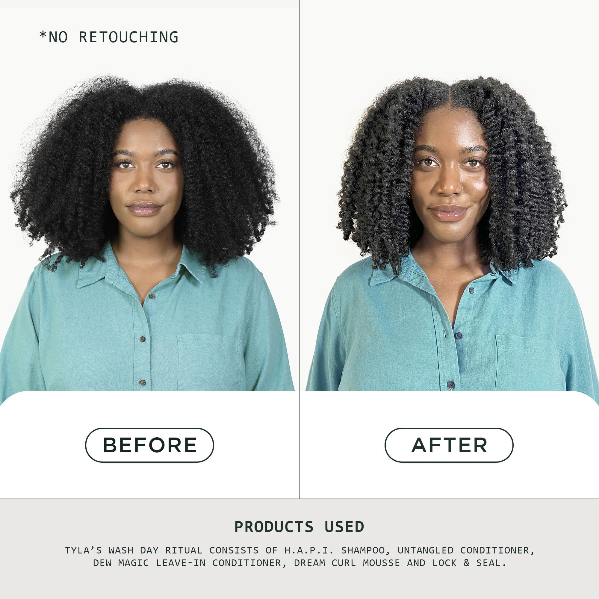Sienna Naturals Dew Magic Leave-In curl shot illustrating defined, touchable curls.