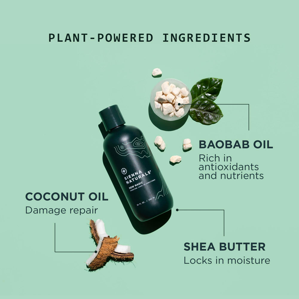 Sienna Naturals Dew Magic Leave-In hair texture showing silky slip and even distribution.