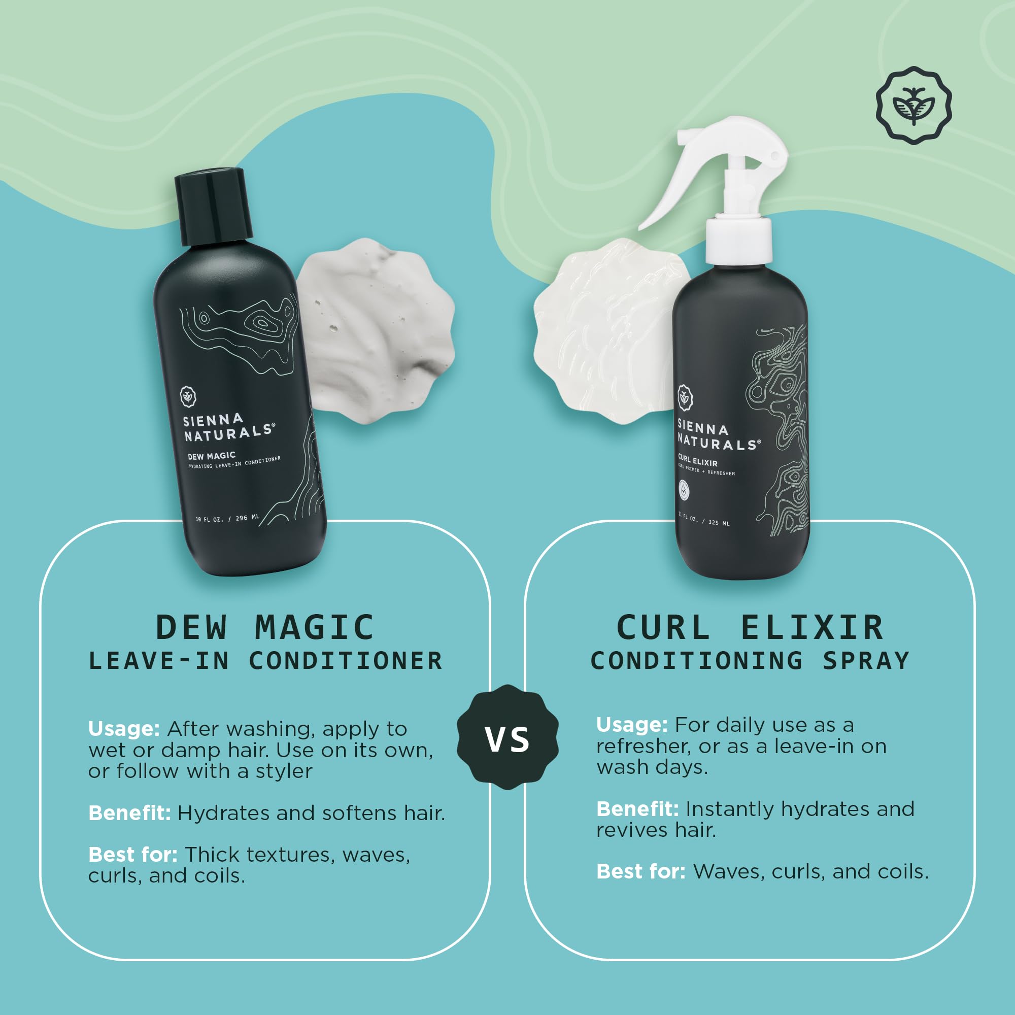 Sienna Naturals Dew Magic Leave-In twist-out prep for defined styles.