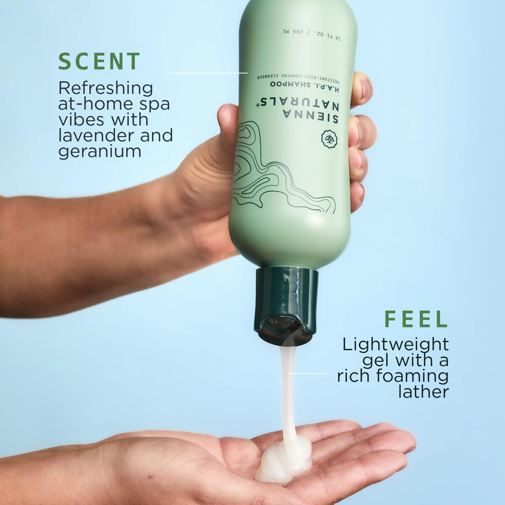 Sienna Naturals HAPI Shampoo color-safe formula helps preserve vibrant color and shine