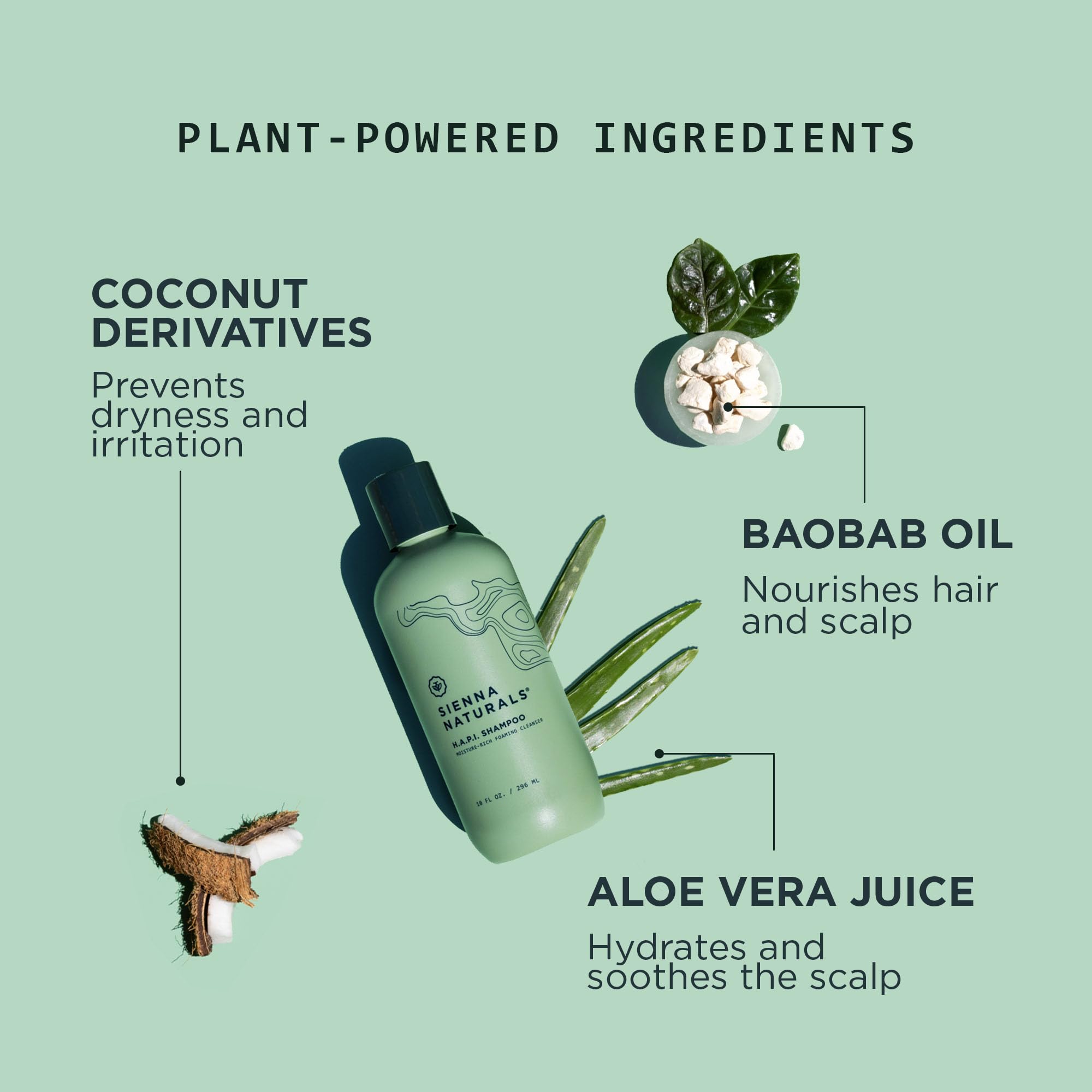Sienna Naturals HAPI Shampoo hydrating-base keeps strands moisturized without weighing hair down