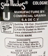 Siete Machos URANIA original packshot shows elegant bottle design.