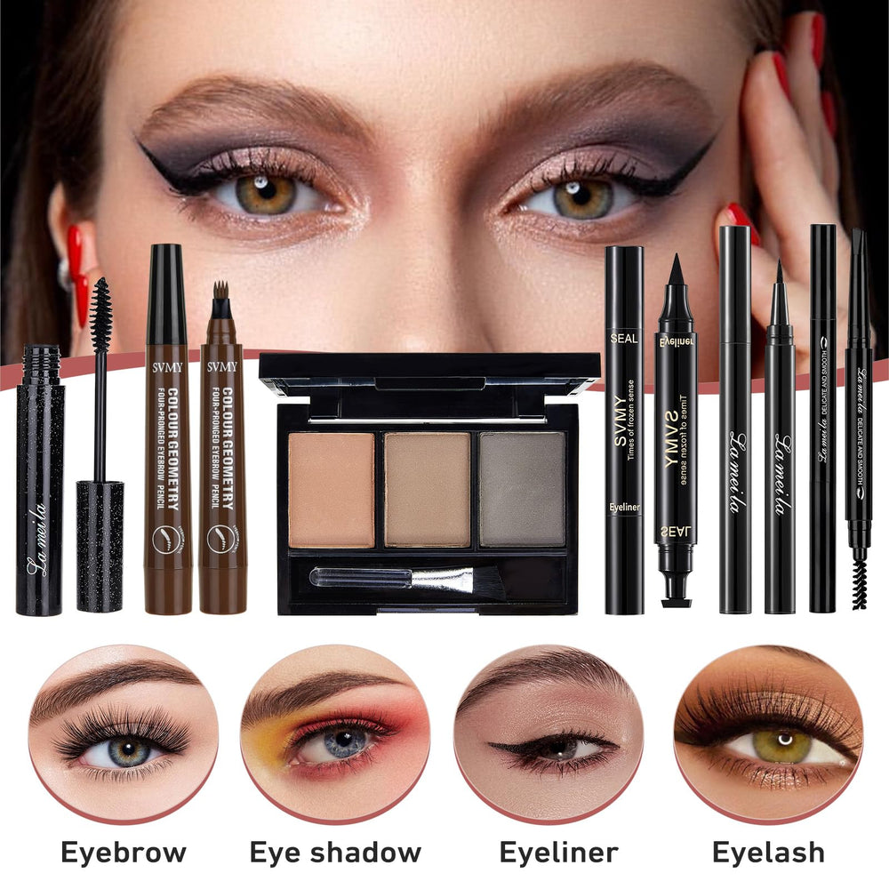 Sightling cosmetic brush set for seamless blending and application