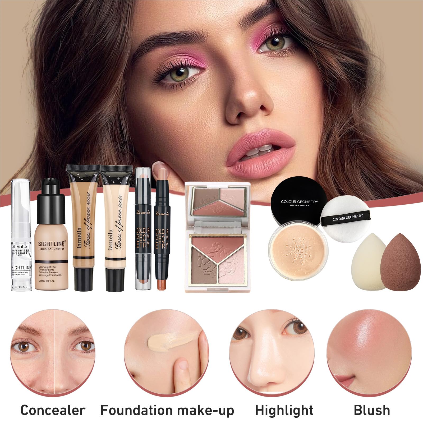 Sightling eyebrow powder set for precise, durable brow definition