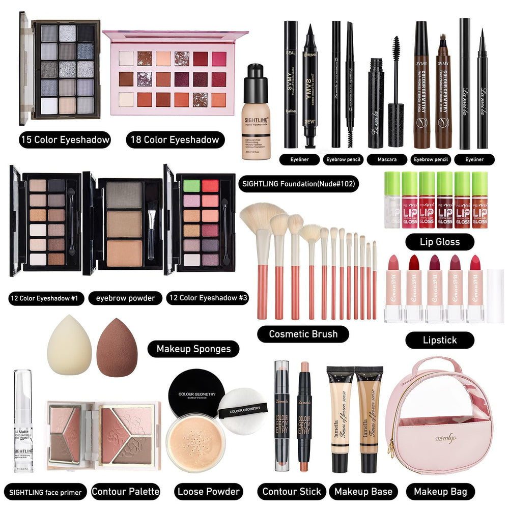 Sightling foundation and eyeshadow palette close-up for versatile day-to-night makeup