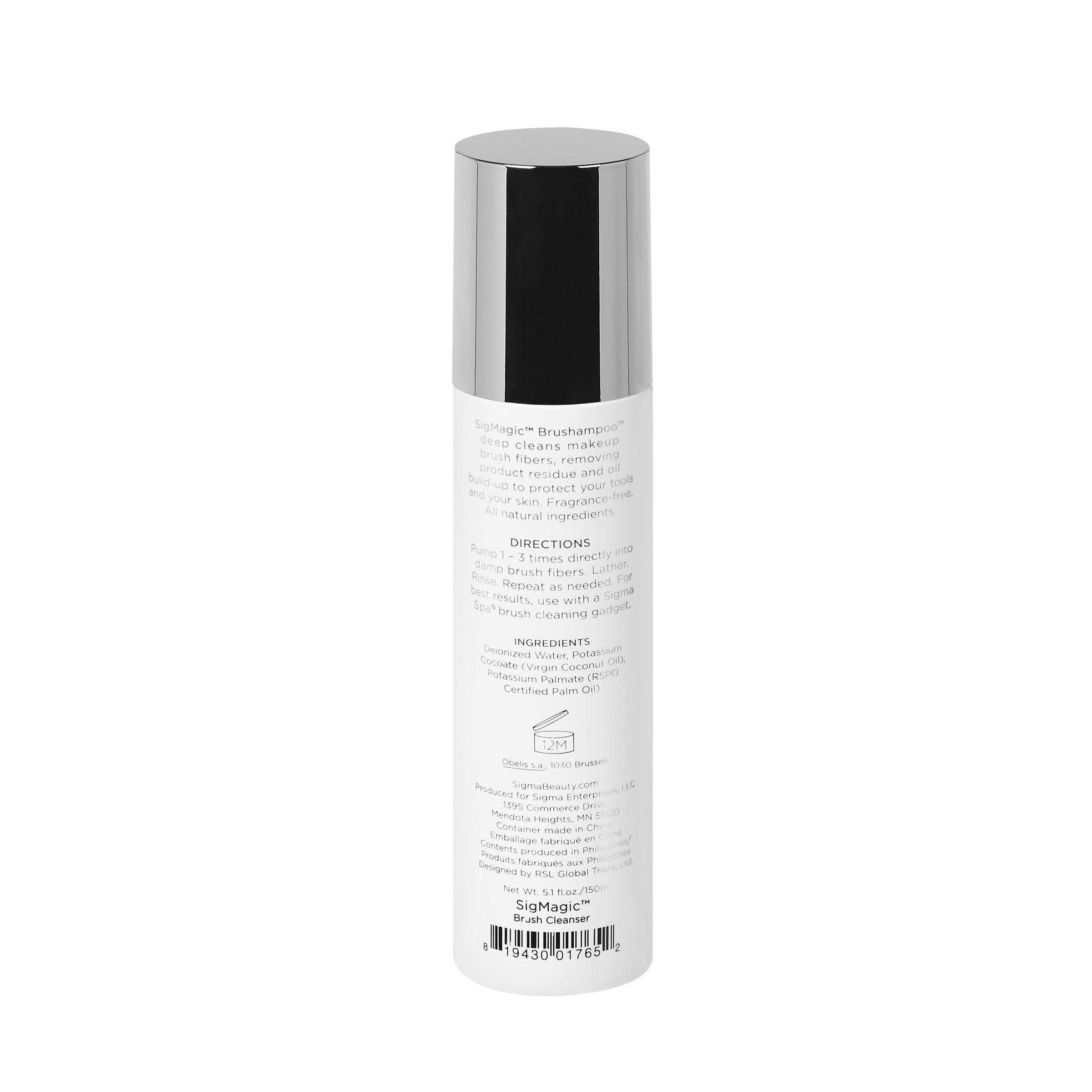 Sigma Beauty Sigmagic Brushampoo in action, producing foamy cleaning of bristles
