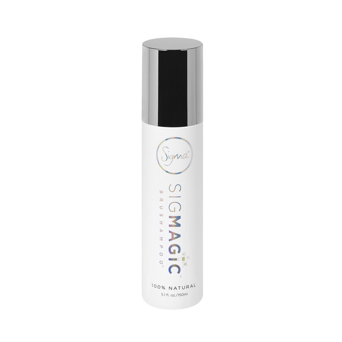 Sigma Beauty Sigmagic Brushampoo Liquid bottle closeup showing deep-clean formula for brushes