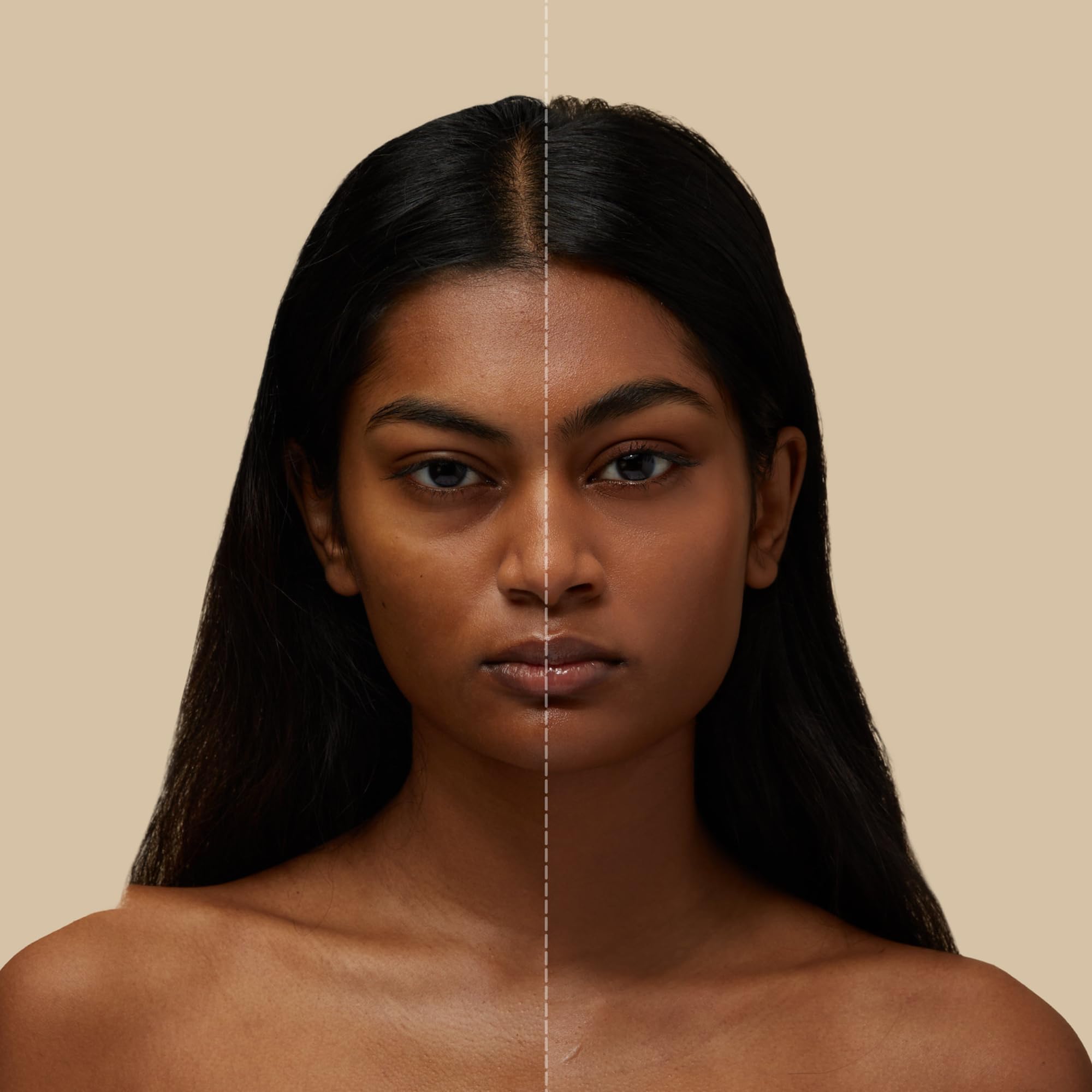 Sigma Beauty Skin Perfector brush stroke on cheek for seamless blending.