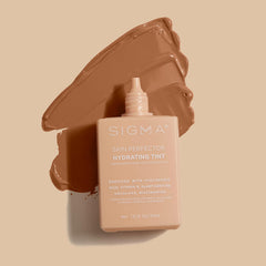 Sigma Beauty Skin Perfector swirl application demonstrates buildable coverage.