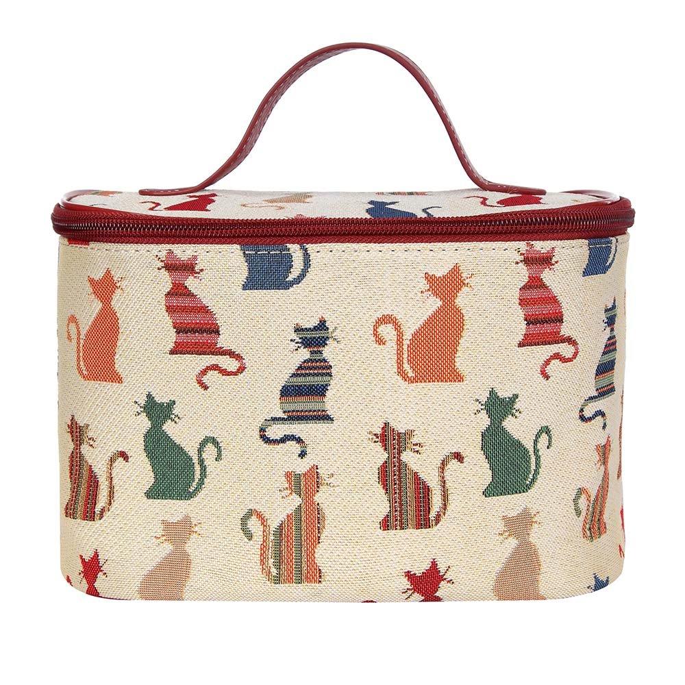 Signare Tapestry Toiletry Bag front view, ideal travel cosmetic organizer.
