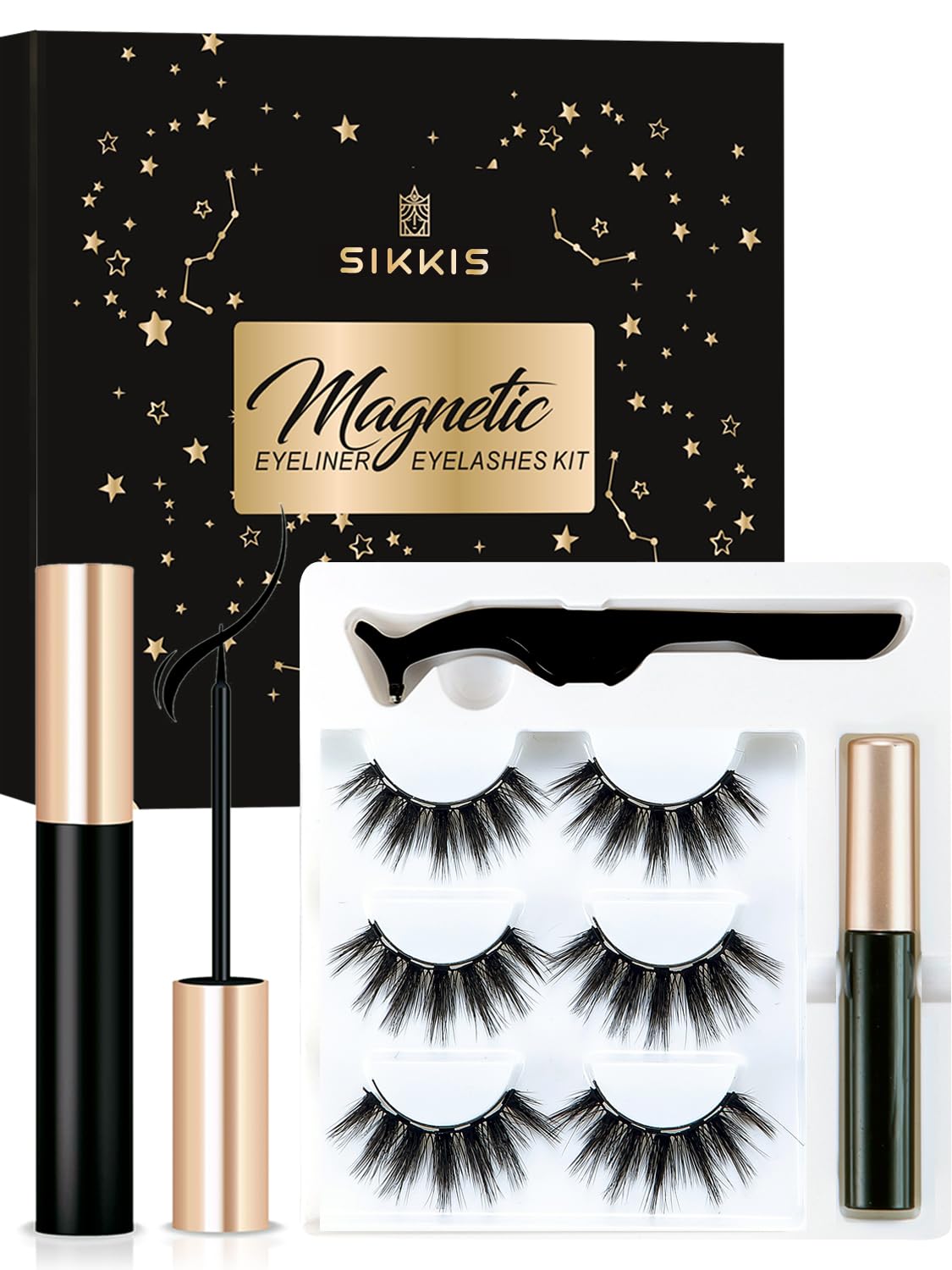 Sikkis magnetic eyelash kit packaging for gifting and storage.