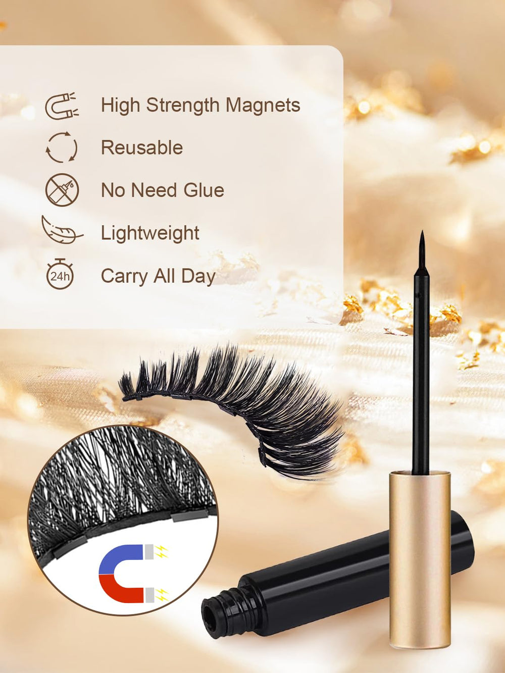 Sikkis reusable lashes can be trimmed for a custom fit.