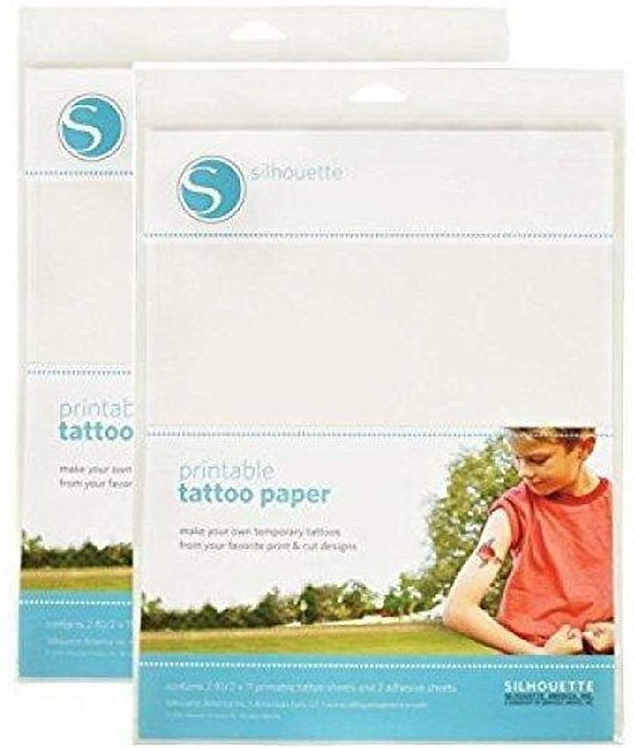 Silhouette America temporary tattoo paper white pack with kid-friendly designs and easy water application.