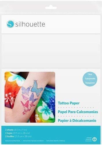 Silhouette America temporary tattoo paper white pack shows vibrant designs for events and promotions.