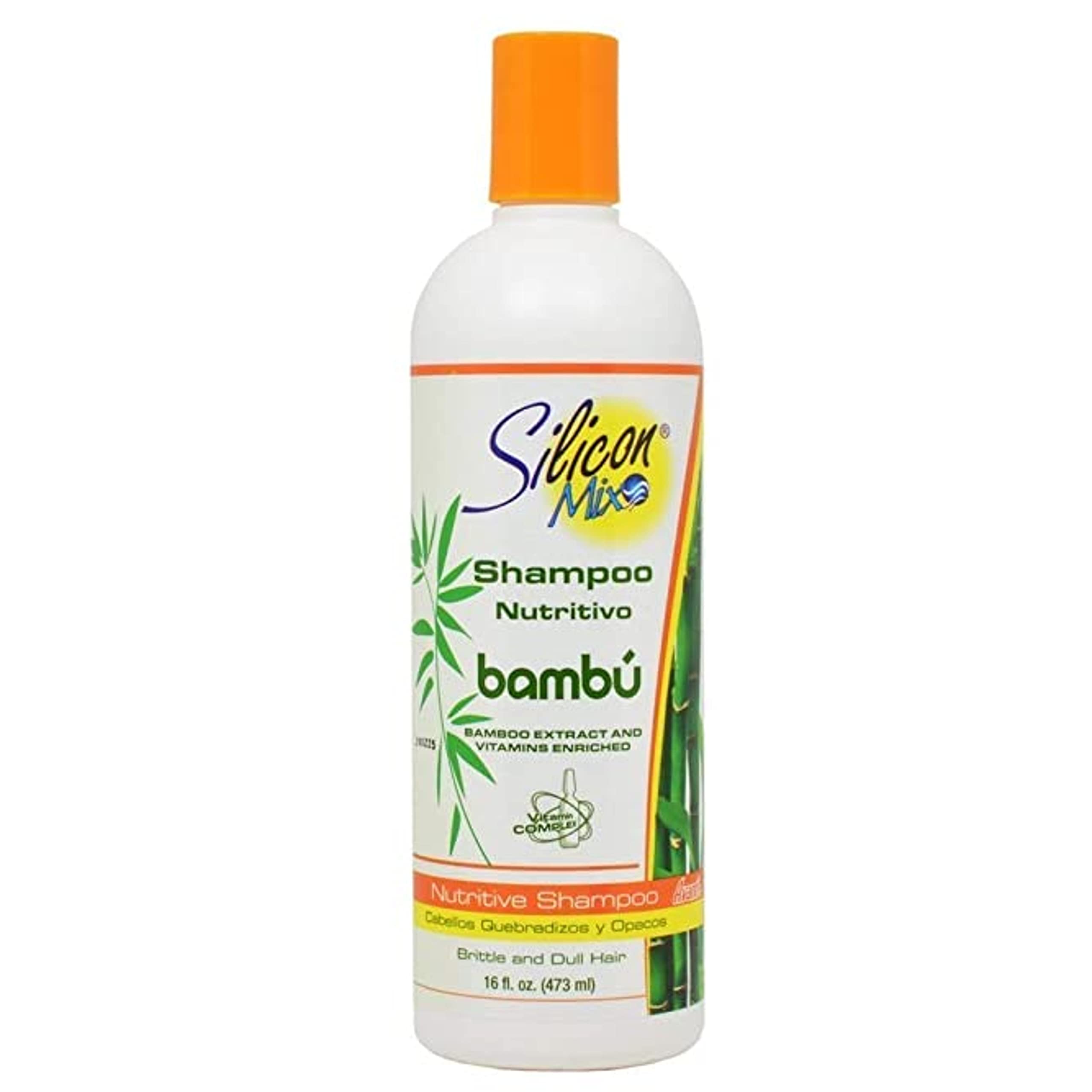 Silicon Mix Bamboo shampoo bottle front view highlighting gentle cleansing.