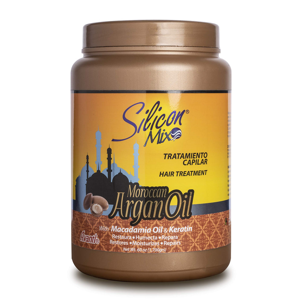 Silicon Mix Moroccan Argan Oil Hair Treatment bottle for deep hydration and shine