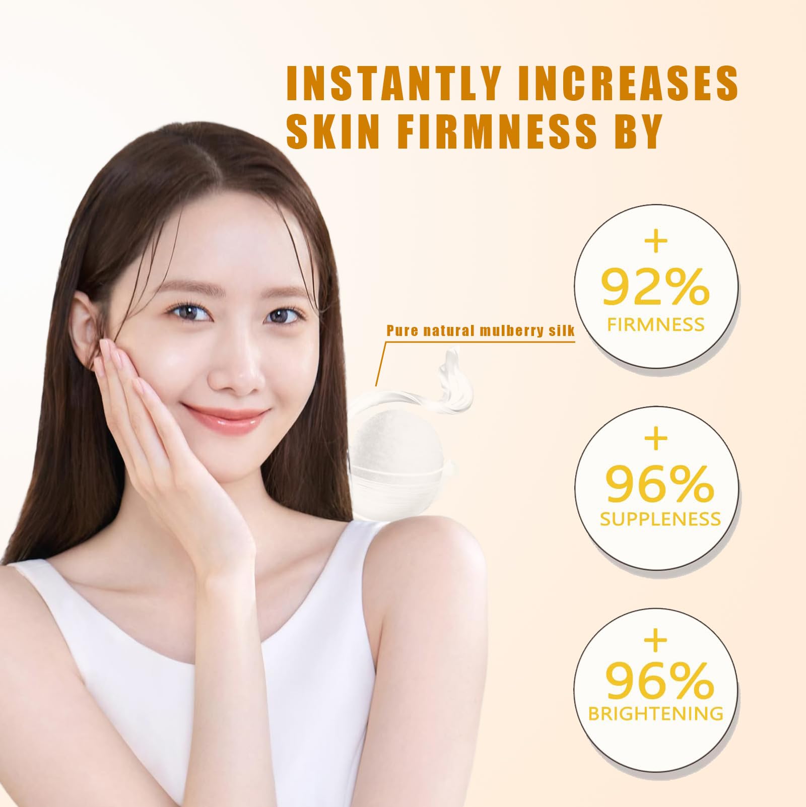 Silk Peptide Intensive Lifting Ampoule infographic glow emphasizes hydrolyzed collagen.