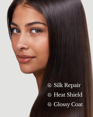 SILK THE RICH travel-size bottle ideal for on-the-go shine and frizz control.