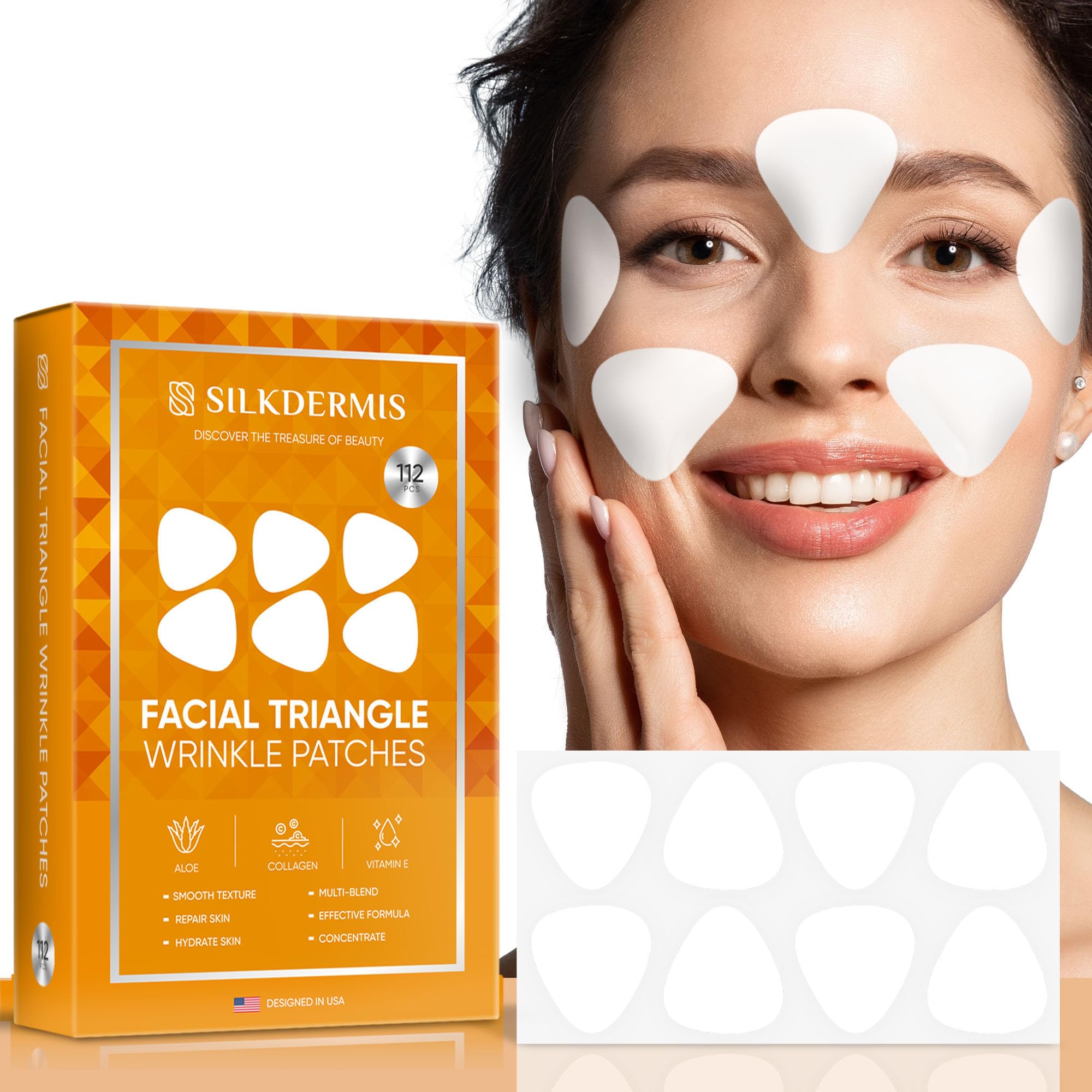 SILKDERMIS forehead triangle patch applied for smoother skin