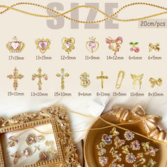 SilkRoselw pink bow nail charm adds cute detail to nail designs.