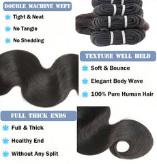 Silky Longess 12A body wave bundle 22-inch styling shot with natural luster.