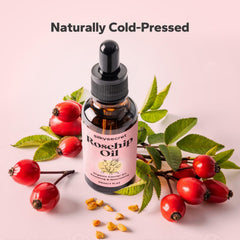SilkySecret Rosehip Oil bottle cap closeup highlighting a premium cold-pressed formula.