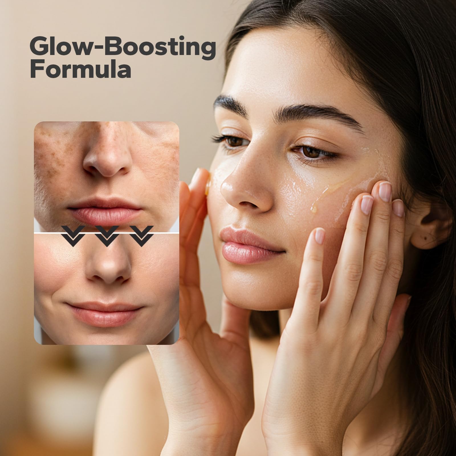 SilkySecret Rosehip Oil drops applied to the skin showing quick absorption.