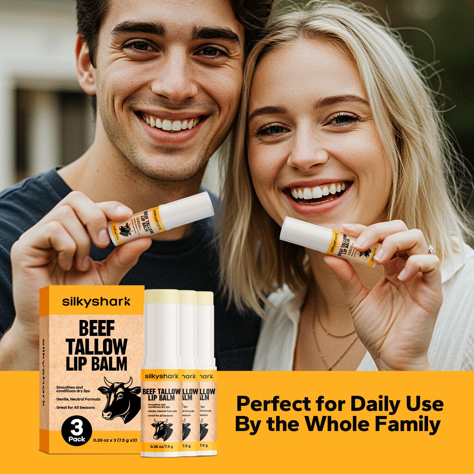 SilkyShark family friendly unscented lip care suitable for all ages.