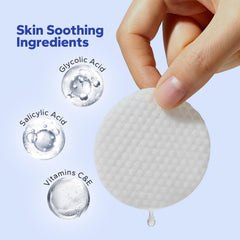 Close-up of SilkyShark pad texture with glycolic and salicylic acids.