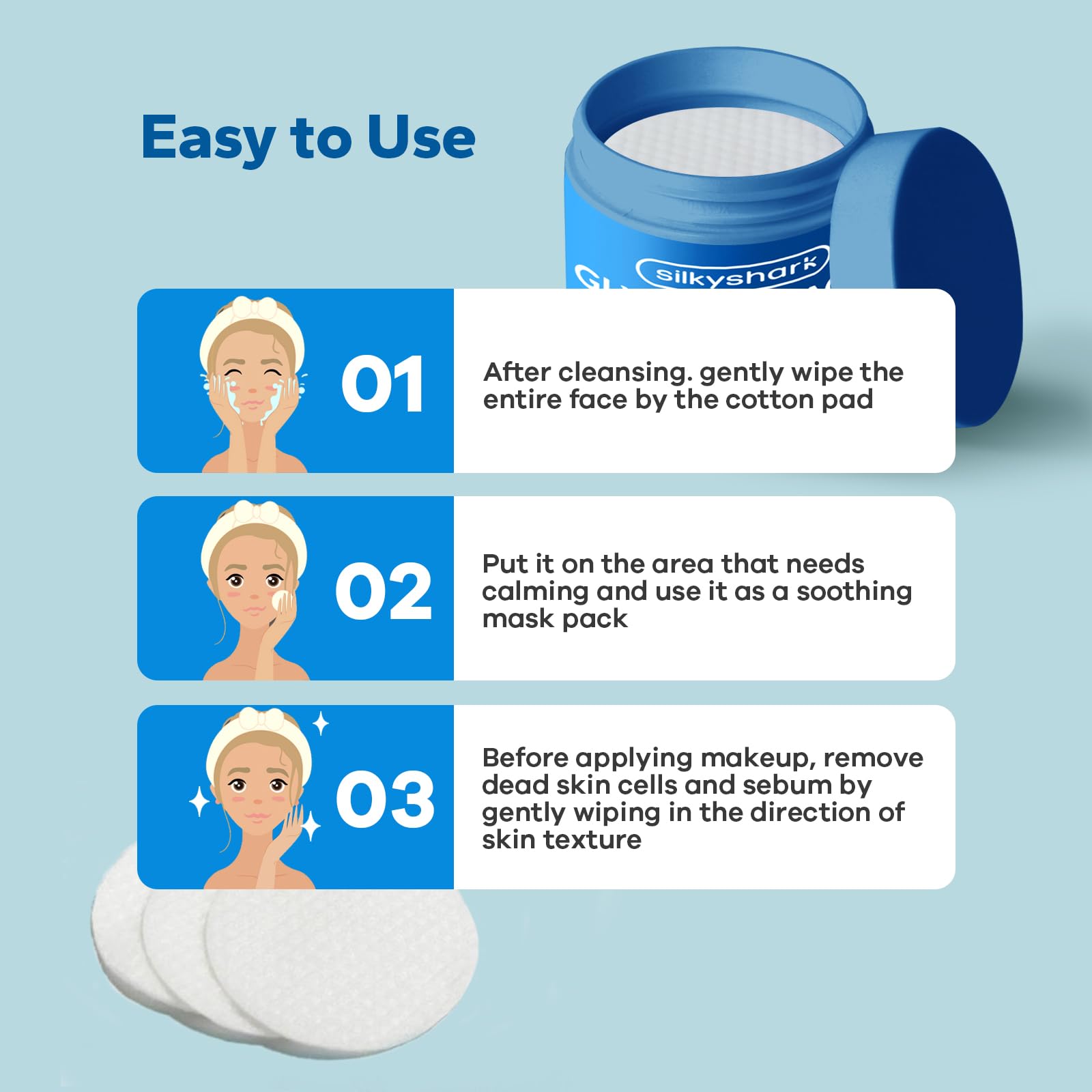 SilkyShark pads used on elbows to smooth rough skin.