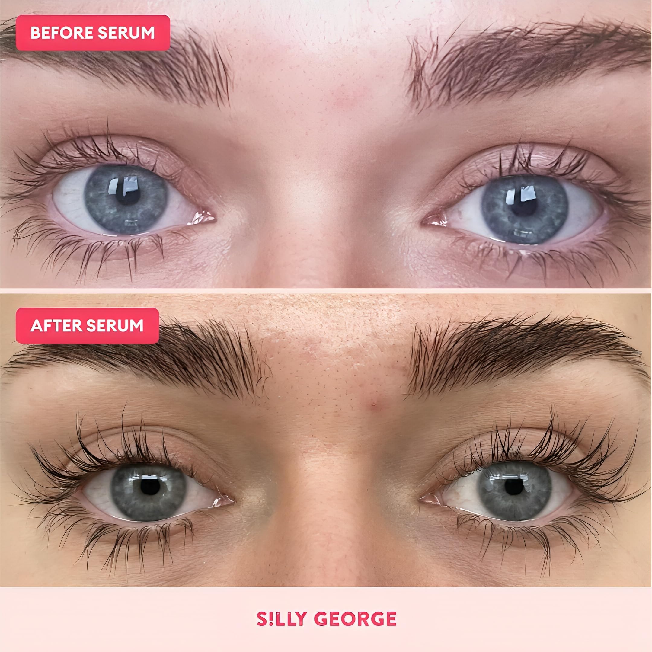 Daily routine image with serum applied to lashes and brows for everyday care.