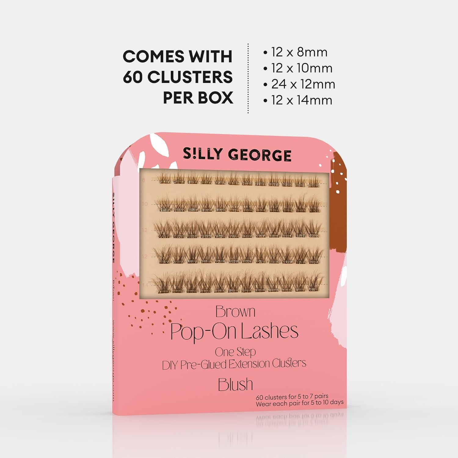 Silly George Pop-On lashes demonstrates 5–7 looks from one pack