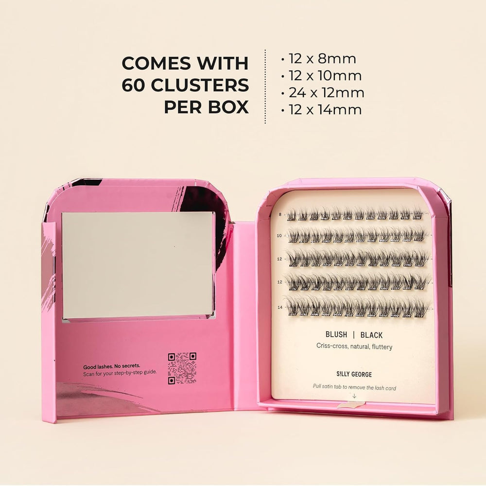 Silly George Pop-On Lashes 60 clusters in box for multiple looks.