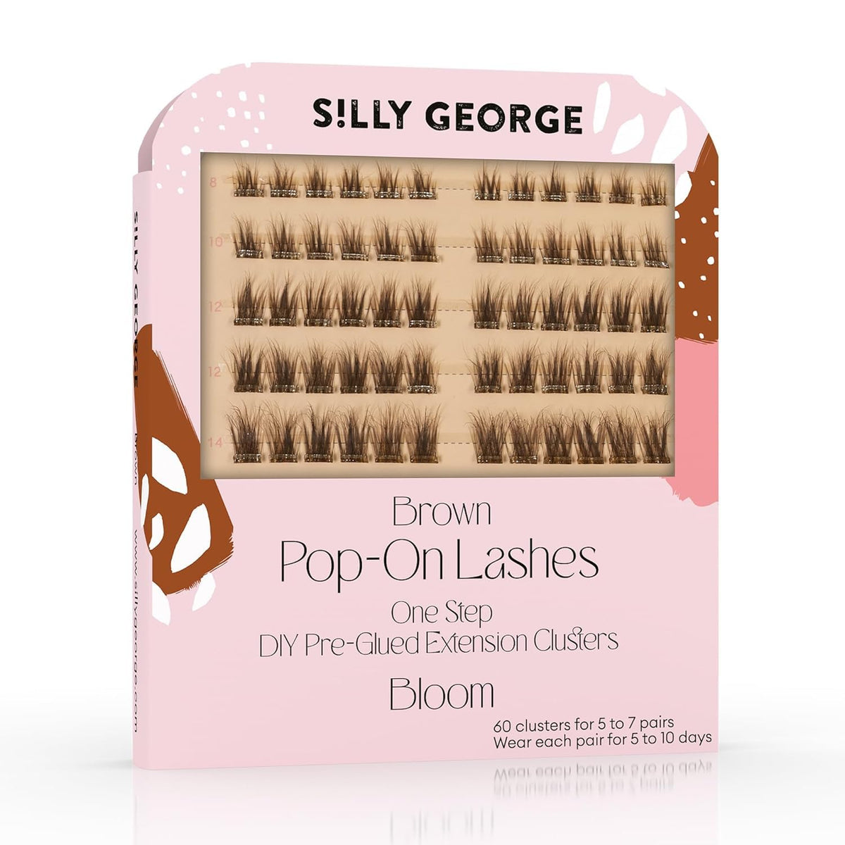 Silly George Pop-On Lashes Bloom close-up for natural flutter with effortless application.