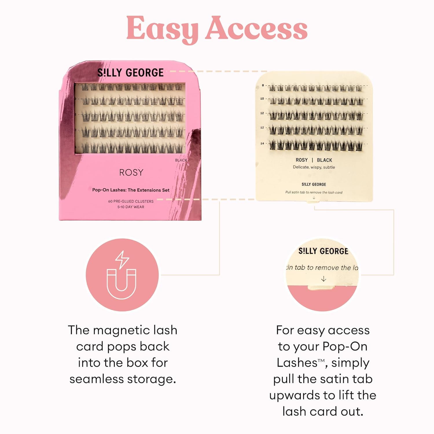 Silly George Pop-On lashes offer quick fuller lashes for events and daily wear.