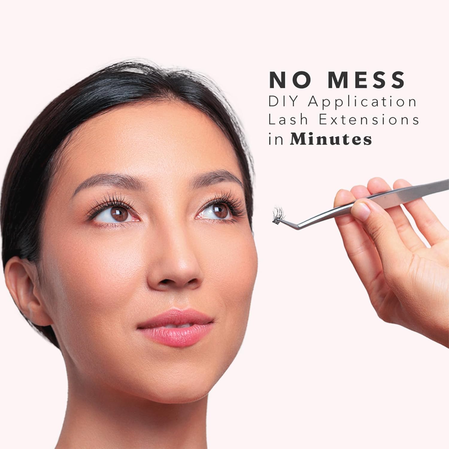 Silly George Pop-On lashes on eye demonstrate effortless one-step application.