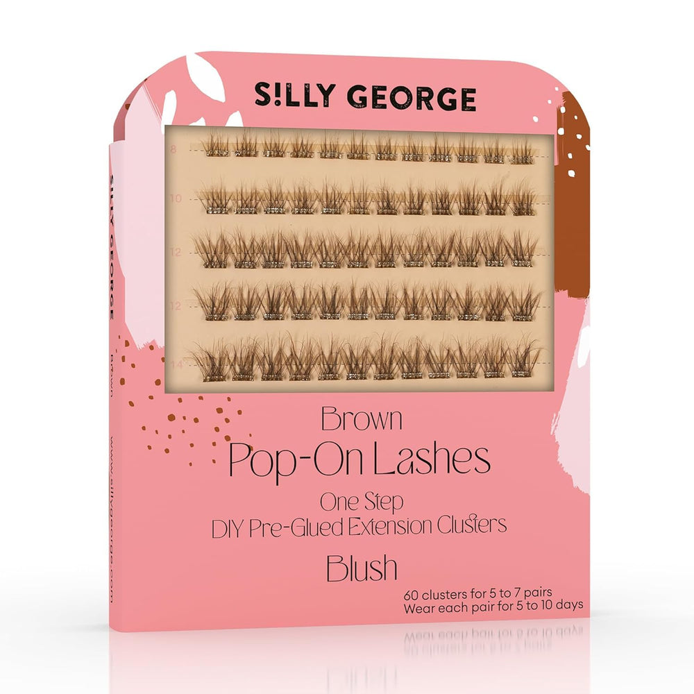 Silly George Pop-On lashes packaging showing 60 pre-glued clusters for easy wear