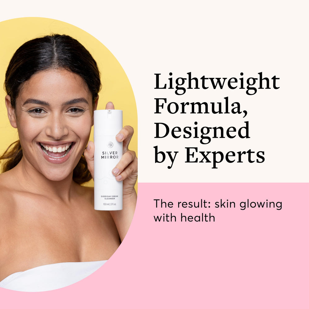 Silver Mirror Everyday Cream Cleanser foamy texture on hand