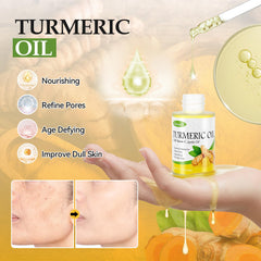Silvercell turmeric oil bottle providing lightweight nourishment for healthy glow.