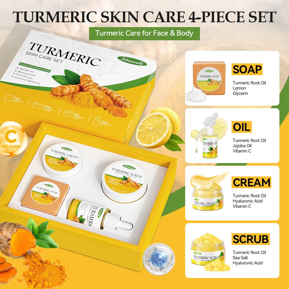 Silvercell turmeric scrub tub for gentle exfoliation and smoother skin.