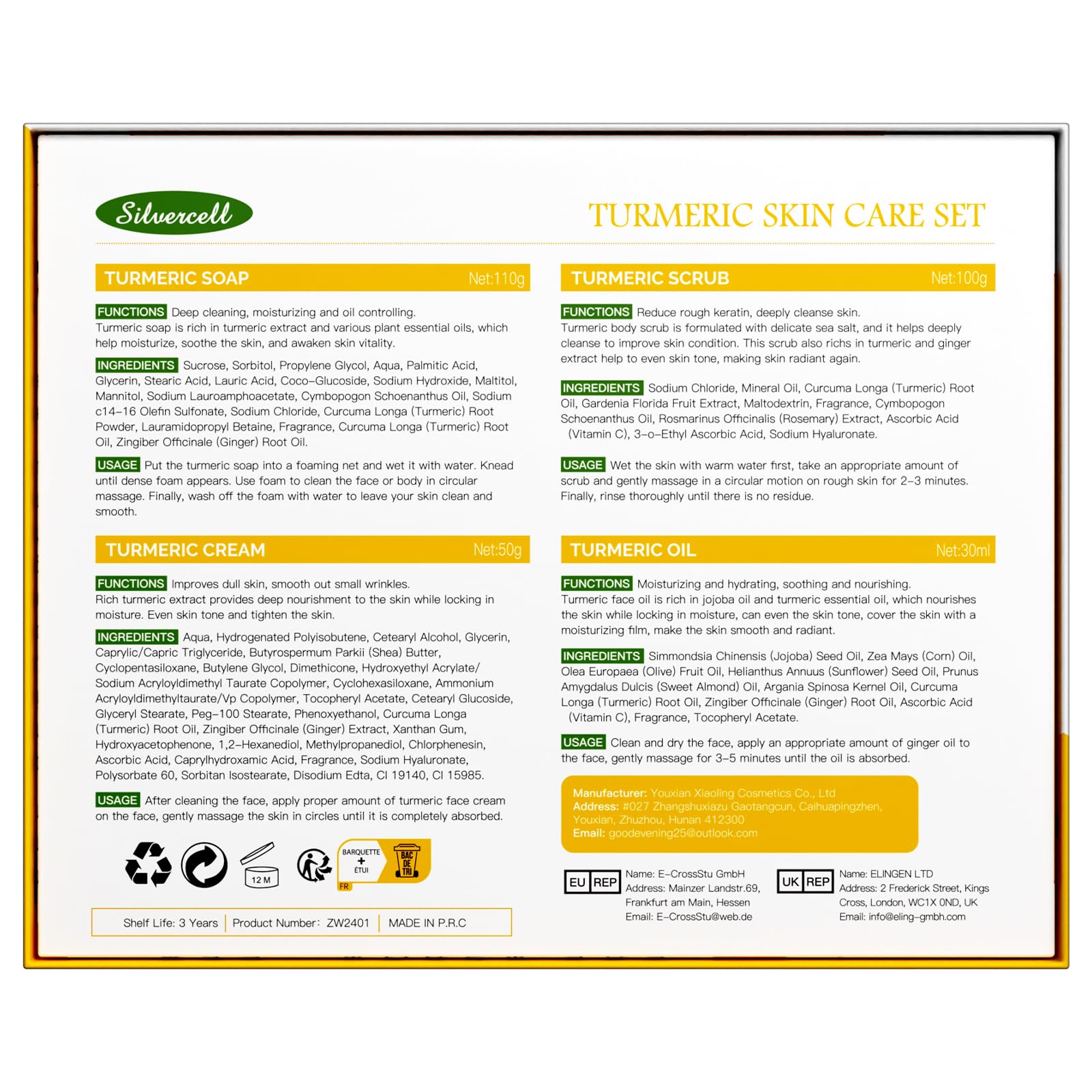 Silvercell turmeric travel kit convenient for on-the-go skincare.