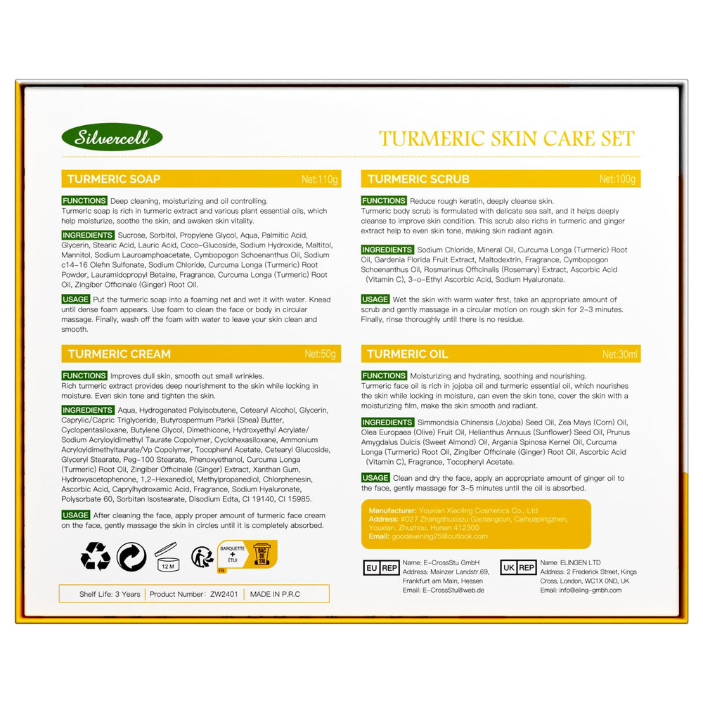 Silvercell turmeric travel kit convenient for on-the-go skincare.
