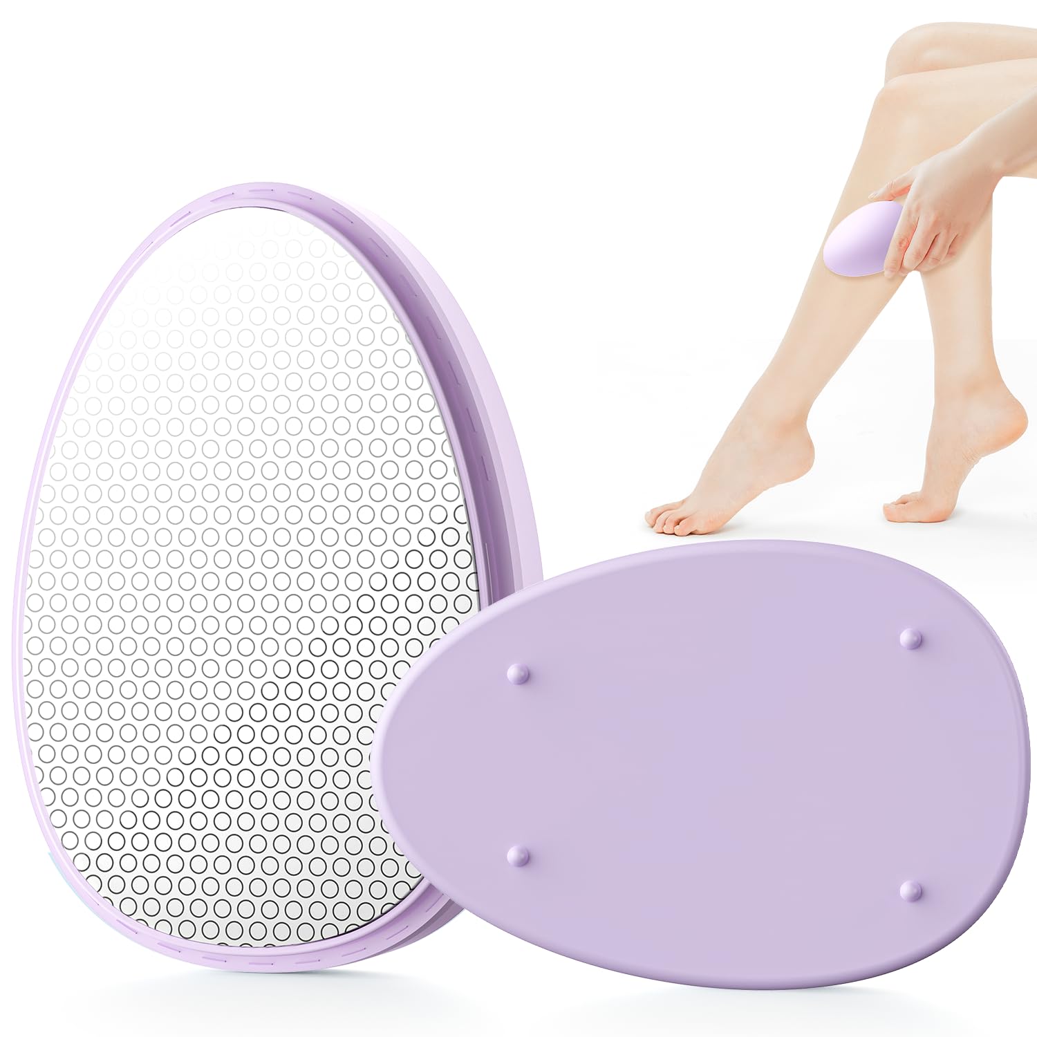 SILVLF Crystal Hair Remover front view shows the glass surface for gentle exfoliation.