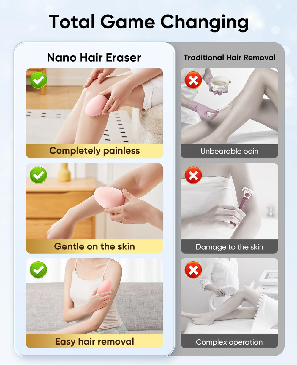 SILVLF Crystal Hair Eraser on leg for smooth results.