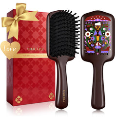 SIMETRA paddle brush with art-pattern back for stylish detangling.