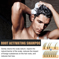 Simnoble Root Activator Shampoo lather close-up highlights nourishing scalp care.