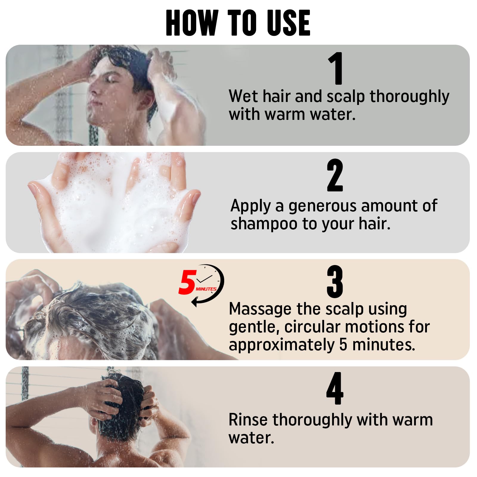 Simnoble Root Activator Shampoo massage and rinse demonstrates easy routine.