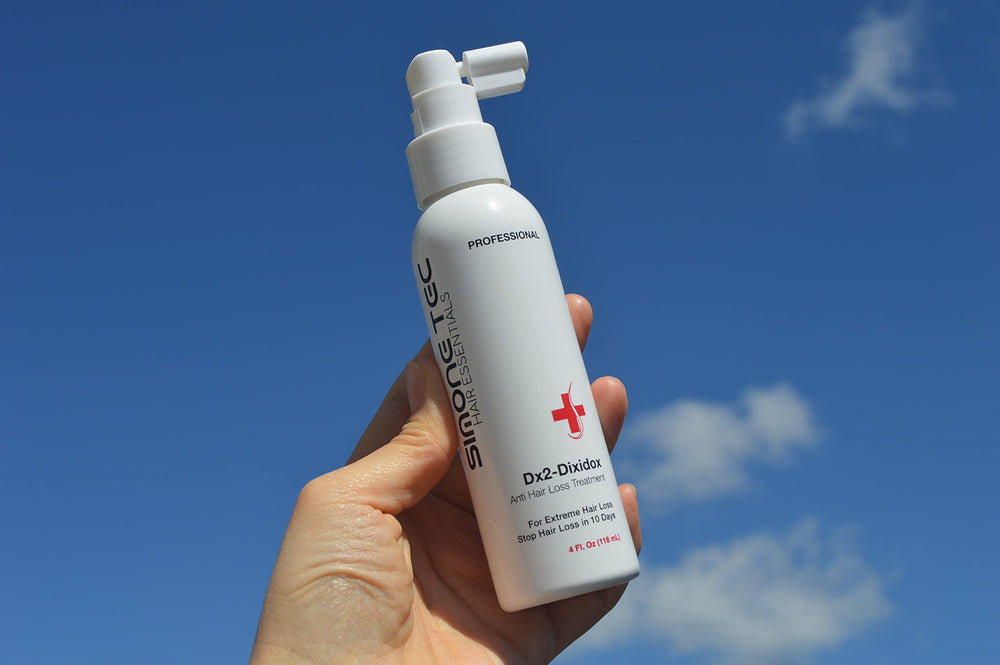 Simone Tec Dx2-Dixidox product packaging view communicates premium scalp care.