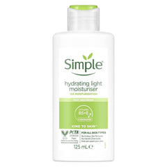 Simple Hydrating Light Moisturizer bottle close-up showing gentle hydration for sensitive skin