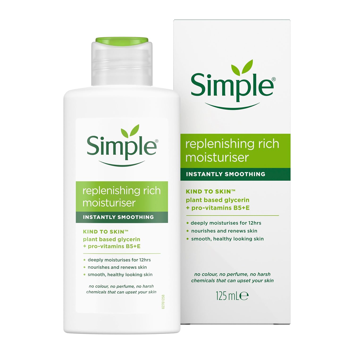Dermatologist-tested seal on Simple moisturiser for gentle daily care